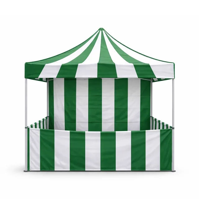 Green Striped Carnival Booth