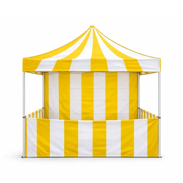Yellow Striped Carnival Booth