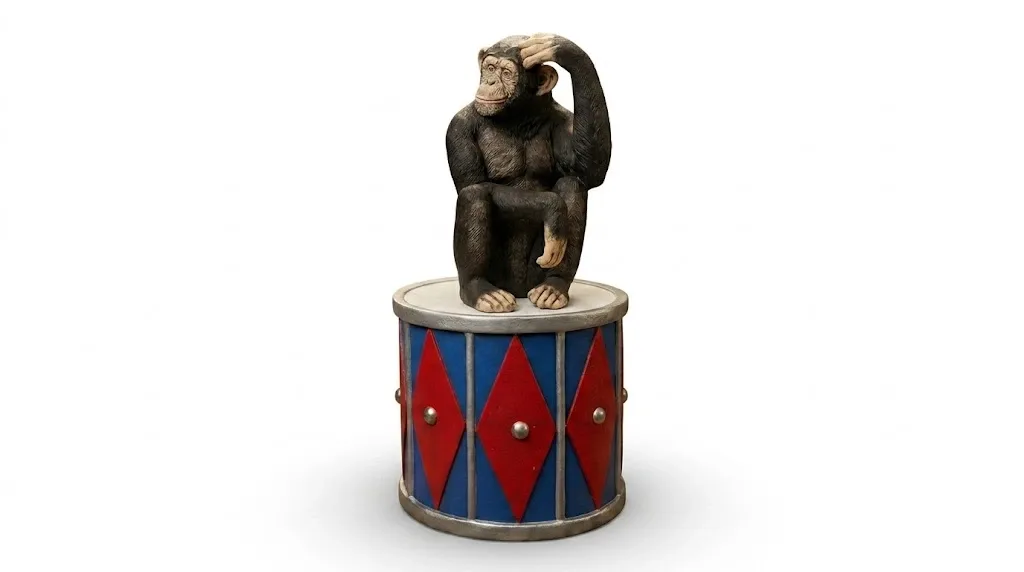 monkey on drum prop carnival rental