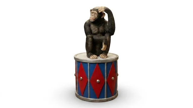 monkey on drum prop carnival rental