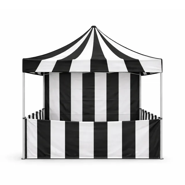 Black Striped Carnival Booth