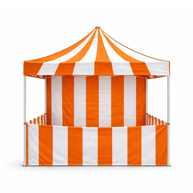 Orange Striped Carnival Booth
